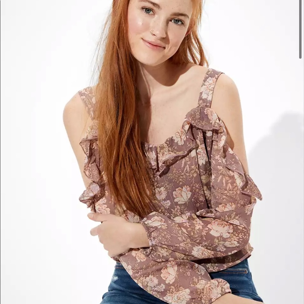 American Eagle Outfitters cold shoulder blouse